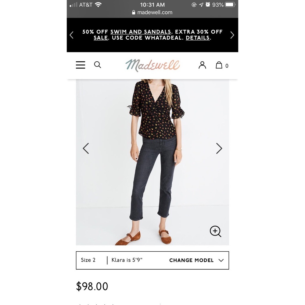 Madewell Silk Daylight Tie-Sleeve Top